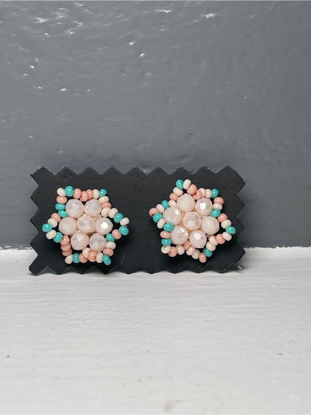 Huichol Beaded Star Stud Earrings
